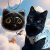 Clear Cat Head Shape Hair Keepsake Cats Furs Storage Box Keychain For Pet Memorial Jewelry Pendant With Metal Loop