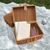 Imitation Rattan Woven Storage Box Vintage Handwoven Case Home Storage Basket Retro Style Decorative Suitcase Hand Gift Box