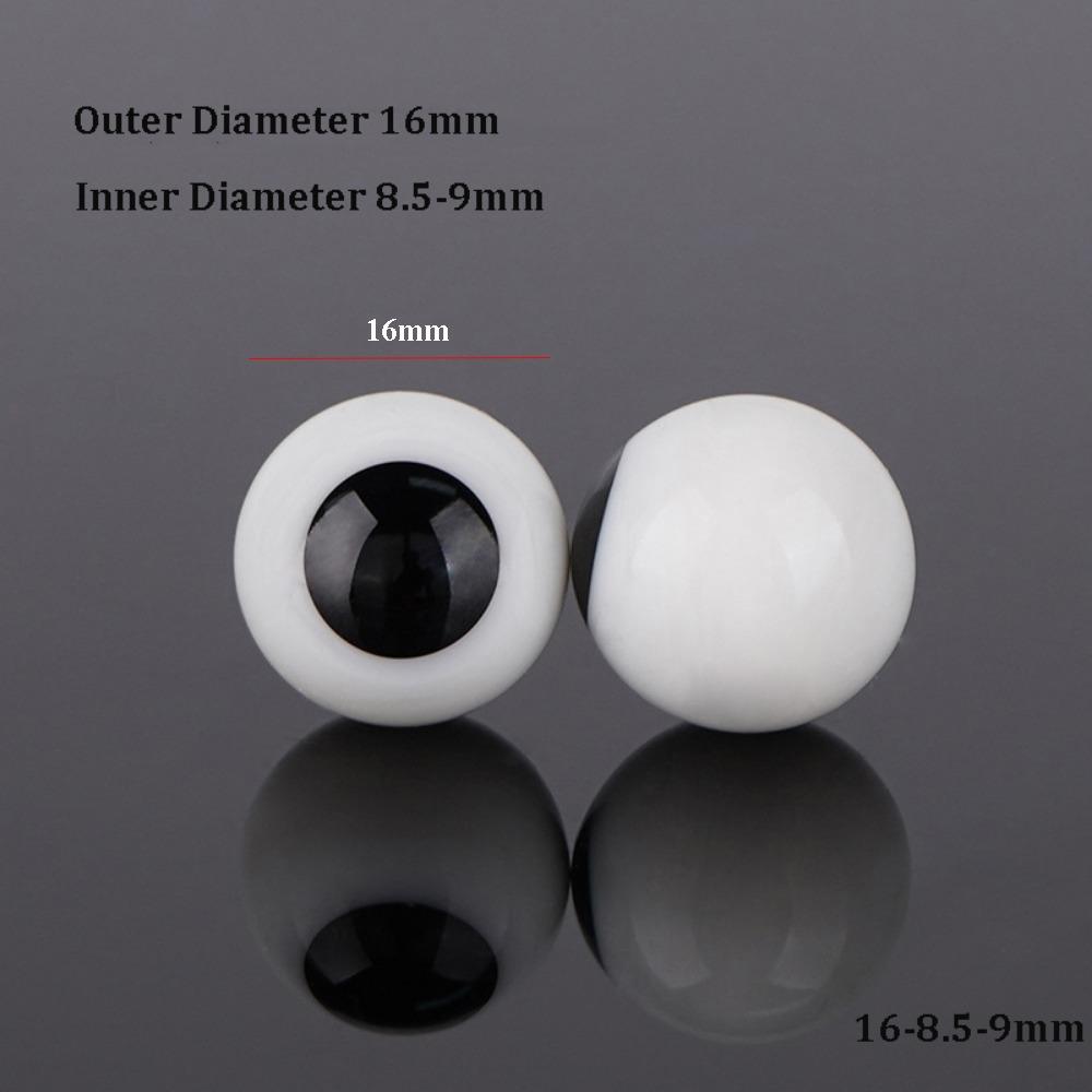 6/10/12/14/16mm Movable Glass Eyes Eyeball Black&White Safety Animal Toys Parts  For BJD Doll 16-8.5-9mm