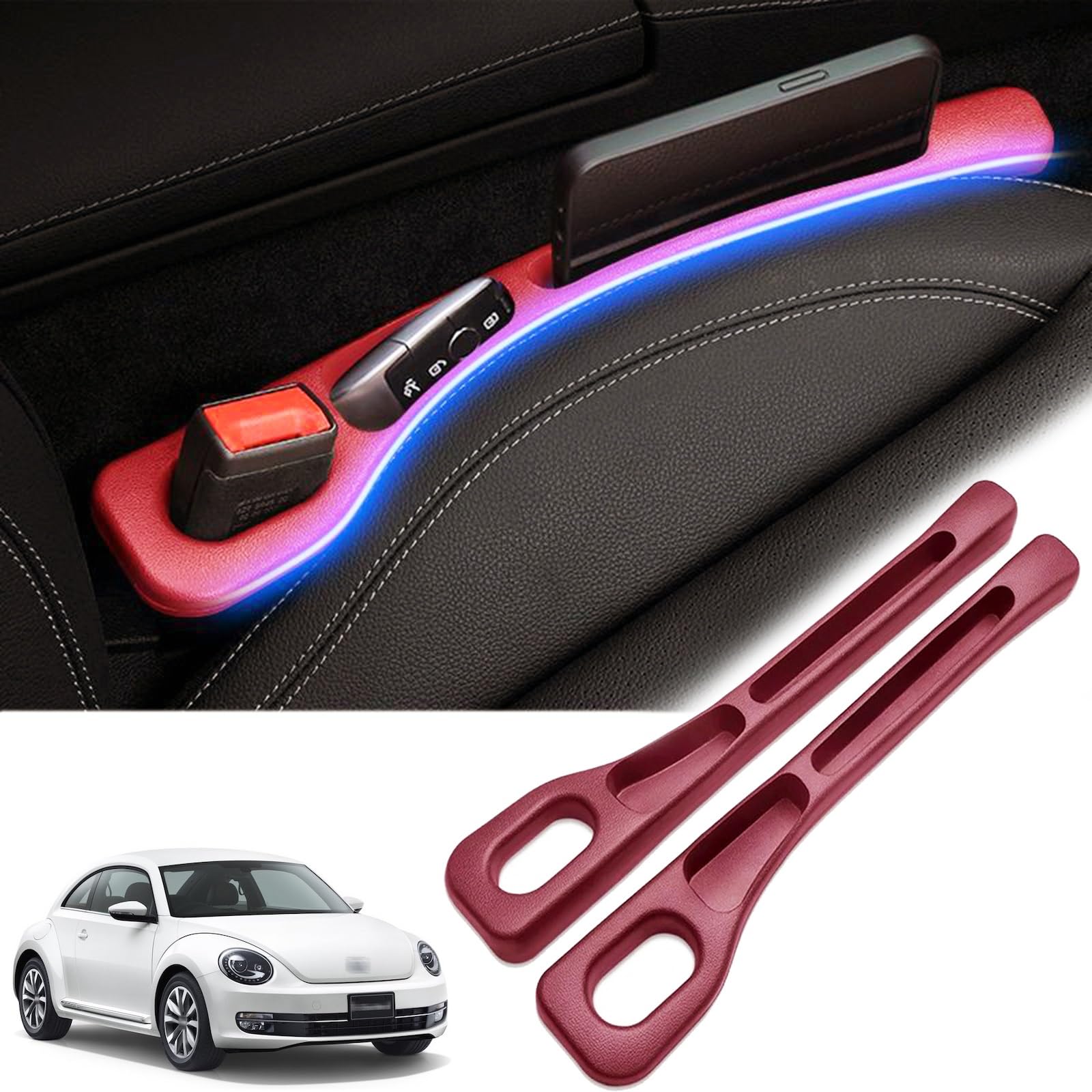 

(Новая модель Многофункциональный и для хранения мелких предметов) Совместим с подушкой для заполнения автомобильного зазора, Для One Size красный