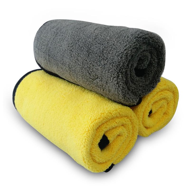 Double-Sided Coral Fleece Car Drying Towel - Thick, Absorbent, High-Density Cleaning Cloth