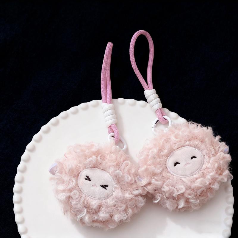 Kawaii Plush Curly Sheep Keychain Cute Soft Stuffed Doll Bag Pendant Key Holder Backpack Hanging Decoration Birthday Gifts