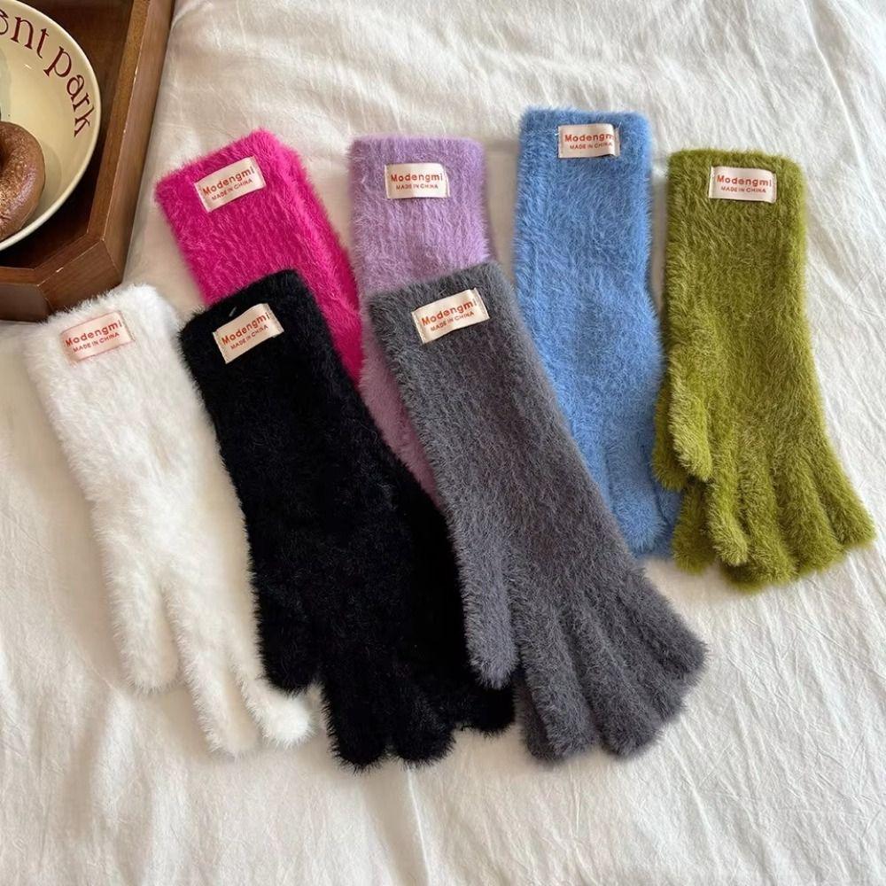 Soft Thick Winter Plush Gloves Mink Fleece Touch Screen Gloves Velvet Mittens Winter Accessories
