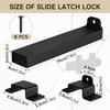 Slide Gate Latch,Heavy Duty Door Latch with Padlock Hole, Adjustable Latch Lock,Fit for Wooden Fences, Barn Door,Fence Gate,Courtyard,Shed Lock,