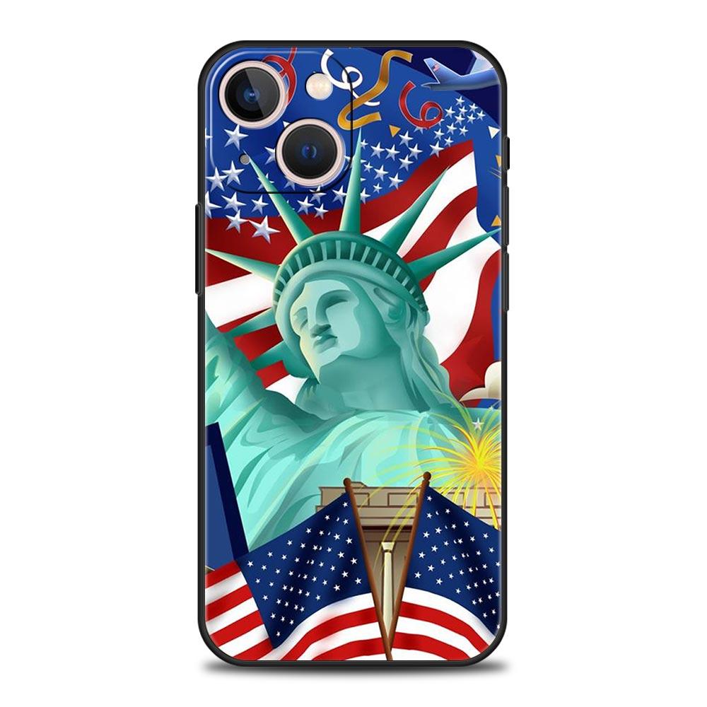 Phone Case Cover for iPhone 17 Pro Max 16 15 14 13 12 11 Pro Max Plus 17AIR Shockproof Soft TPU Bags American United States Flag