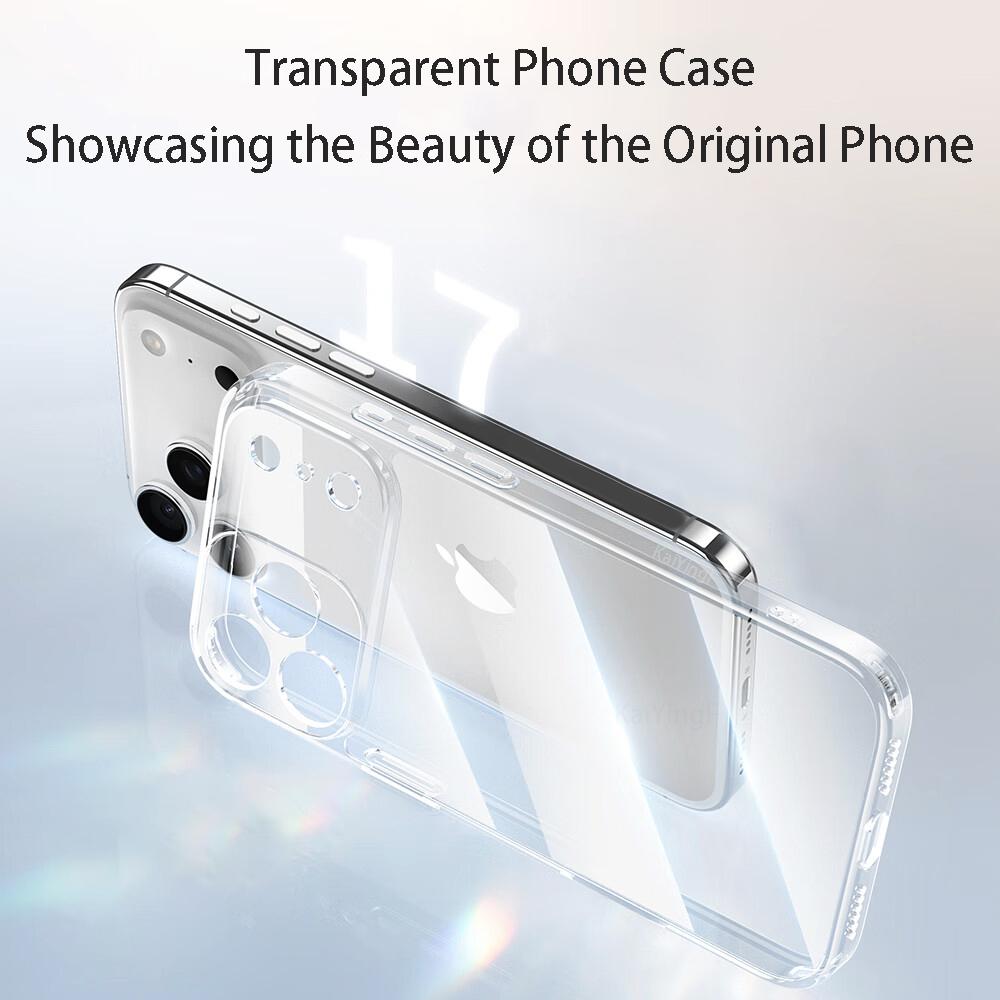 Luxury Transparent Phone Case For iPhone 17 Pro Max Air Soft TPU Silicone Back Cover Clear Case