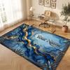 Abstract Geometric Theme Crystal Velvet Floor Rug Personalized Custom Name Text Warm Carpet Home Decoration