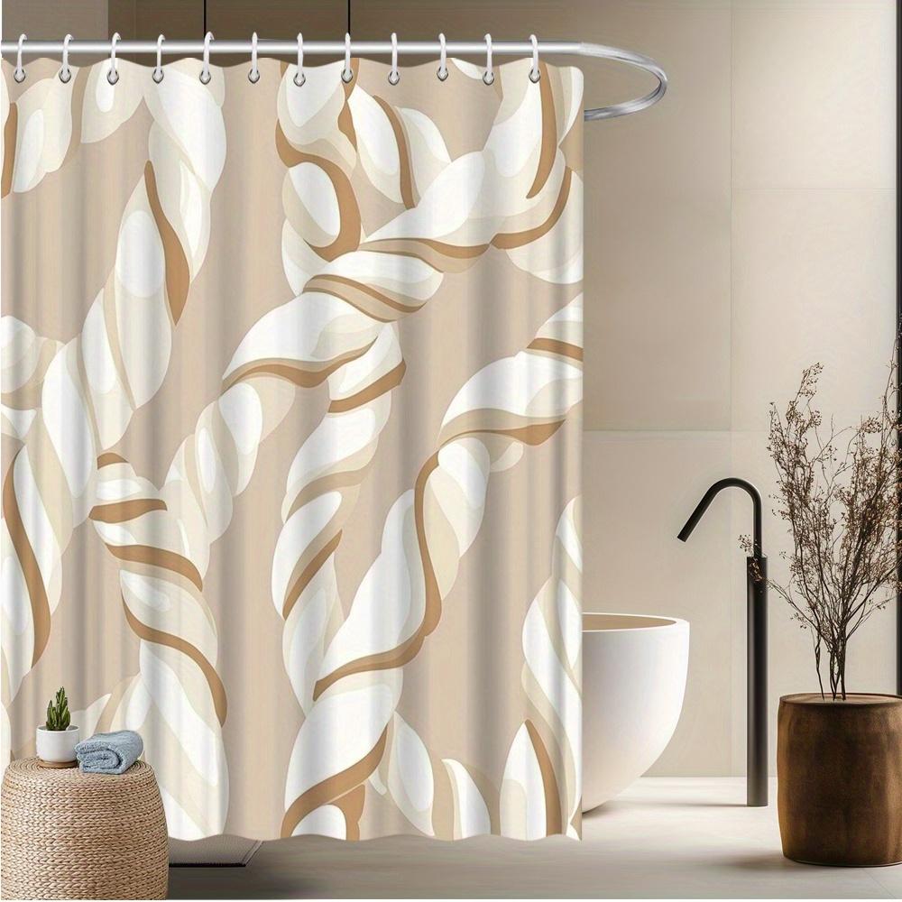 

Nautical Rope Pattern Shower Curtain, Fade-Resistant Polyester, Machine Washable, Coastal Bath Decor W60H190(CM)-1 Pcs