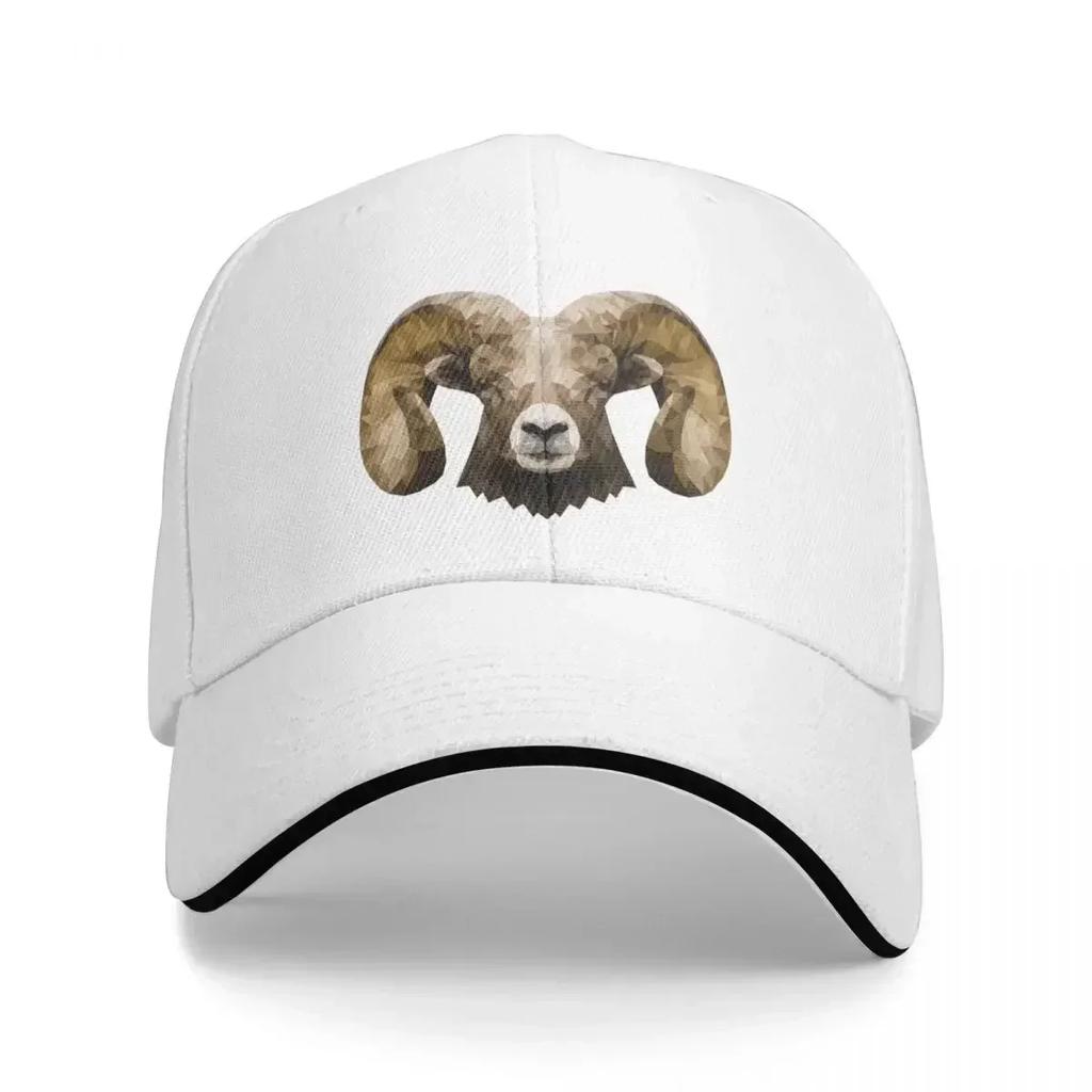 Bighorn Sheep Polygonal Design Baseball Cap Funny Hats Sun Cap Women Caps Unisexs