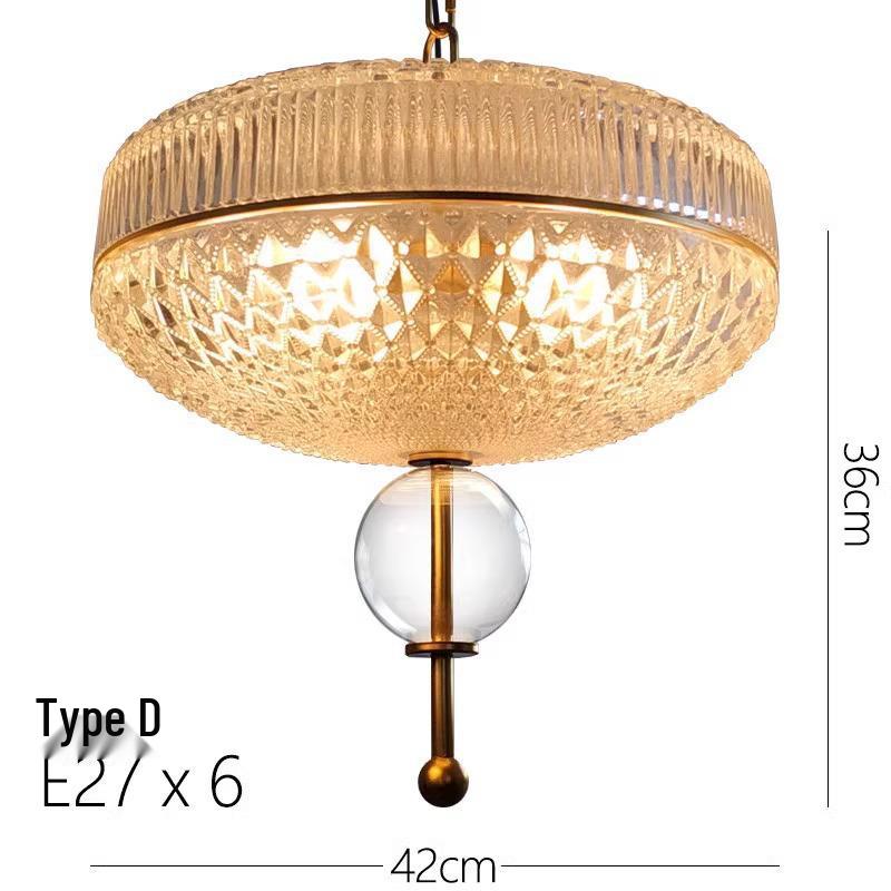 American Retro Crystal Pendant Light for Living and Dining Rooms