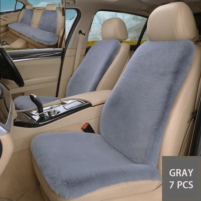 Uniwersalny rozmiar Pluszowe futerko Pokrowiec na fotel samochodowy Pokrowiec do wnętrza samochodu Poduszka na przednie i tylne siedzenie Samochodowa poduszka ochronna na 5 miejsc