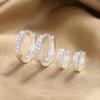 Single Row Zircon Earrings Women'S Fashion High-End Circle Ear Buckle Simple Boys Earrings