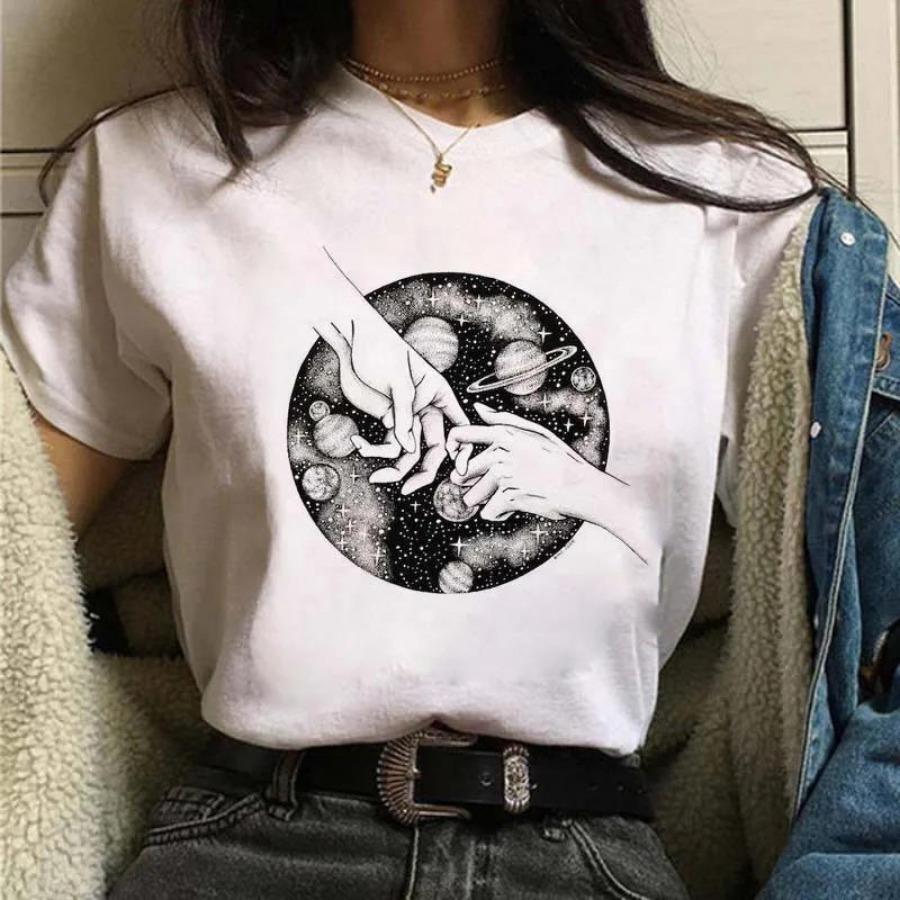 Männer Frauen Casual O Neck Printed T-shirt O Neck Kurzarm Baumwolle Tops