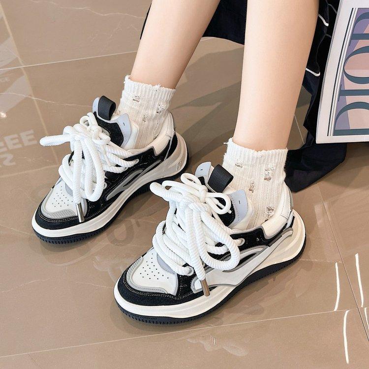 Zhao Ruth Xiaobai Shoes Women's 2025 New Versatile Casual Platform Dad Shoes Women's Skateboard Single Shoes Breadboard Shoes Women