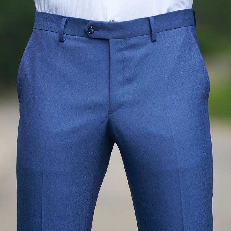 EVE Men's Business Straight Fit Wool Trousers