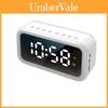 Digital Alarm Clock With Bluetooth Speaker And Mirror Display For Bedroom Decor