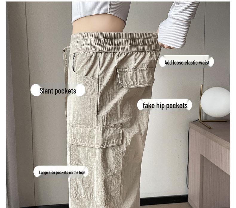 2024 Damen Schnelltrocknendes Freizeit-Sportbekleidungsset: Morgenlauf- & Yoga-Top mit lockeren Cargohosen