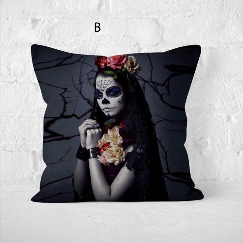 Vintage Horror Print Cushion Cover Perfect For Halloween Festivities