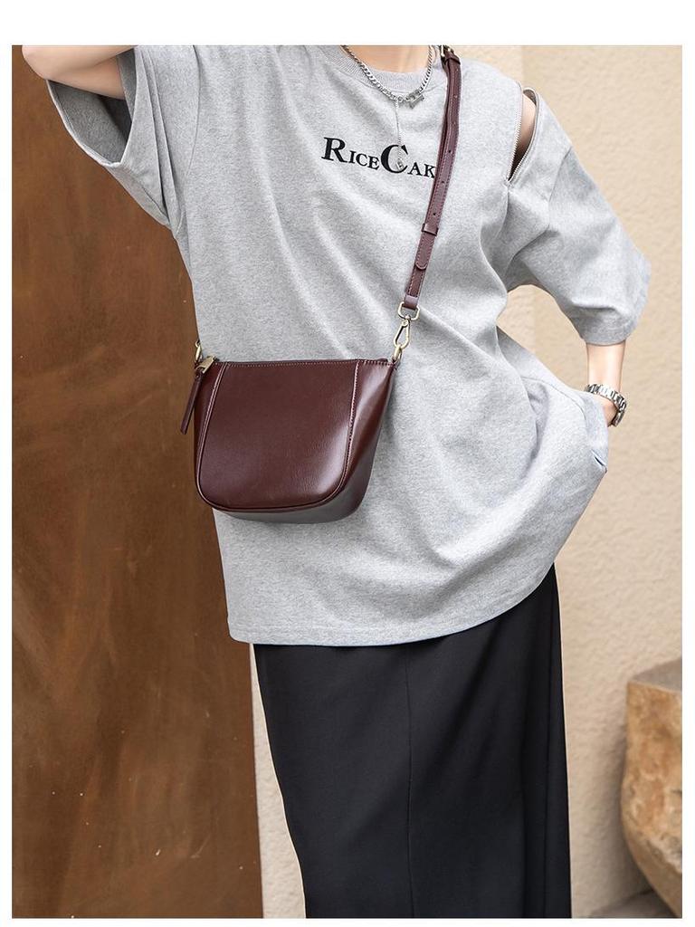 Genuine Leather Women's Small Handbag 2025: Autumn/Winter Coin Purse Versatile Fashion Shoulder Crossbody Bag