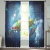 Star Sky Allmähliche Meeresschildkröte Chiffon Gardinen für Wohnzimmer Dekoration Fenster Voile Tüll Vorhang Vorhänge