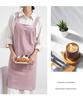 Japanese & Korean Retro Cotton Linen Apron with Logo, Tie-Free Design for Home, Flower Shop, or Painting Use