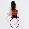 Vintage Fascinator Hats Headband Circus Ringmaster Costumes Mini Top Hat Feather Cap Headpiece for Halloween Tea Party Props