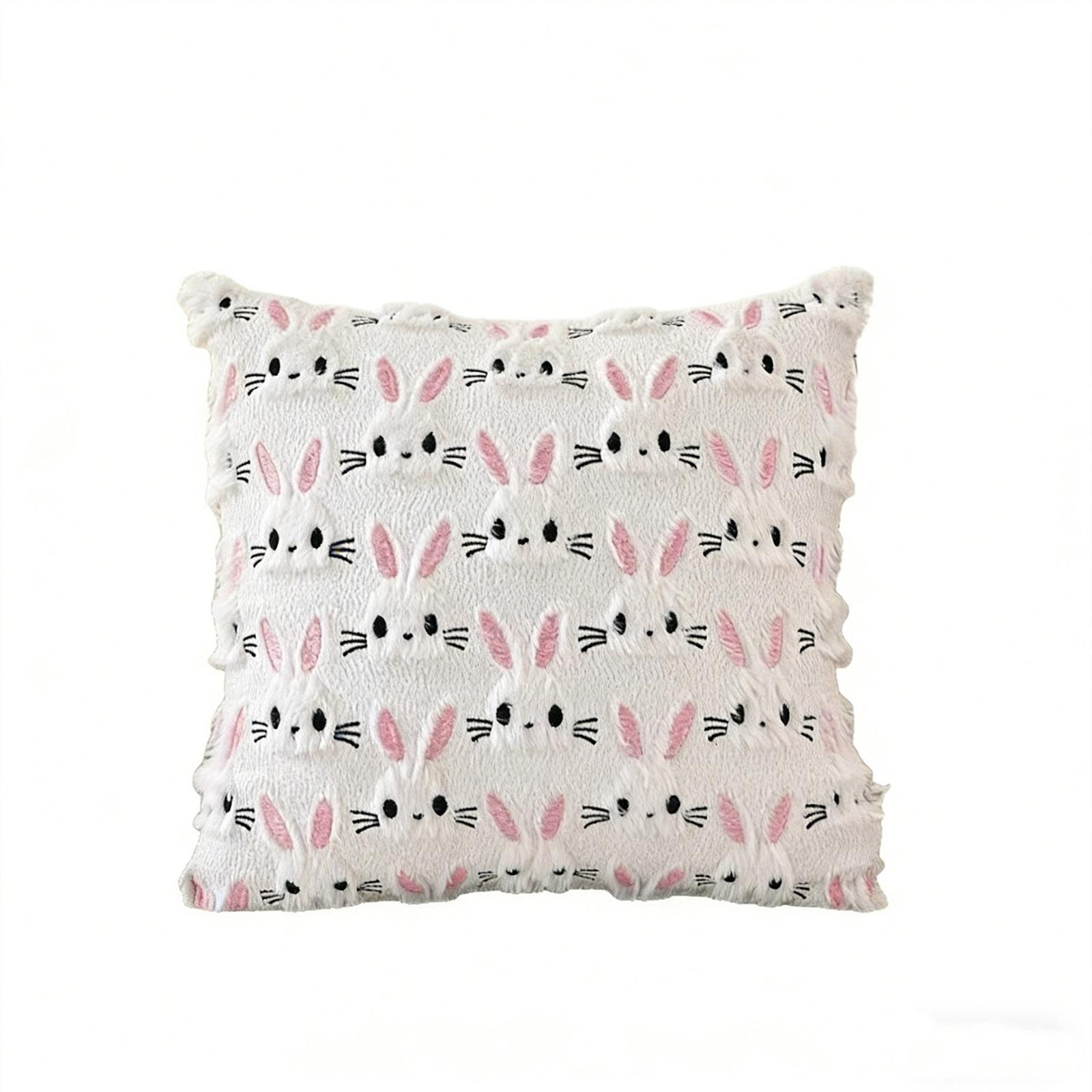 Easter Bunny Pillowcase Plush Cushion Fun Festival Decoration Living Room Sofa Pillow Cover One Size белый 990₽