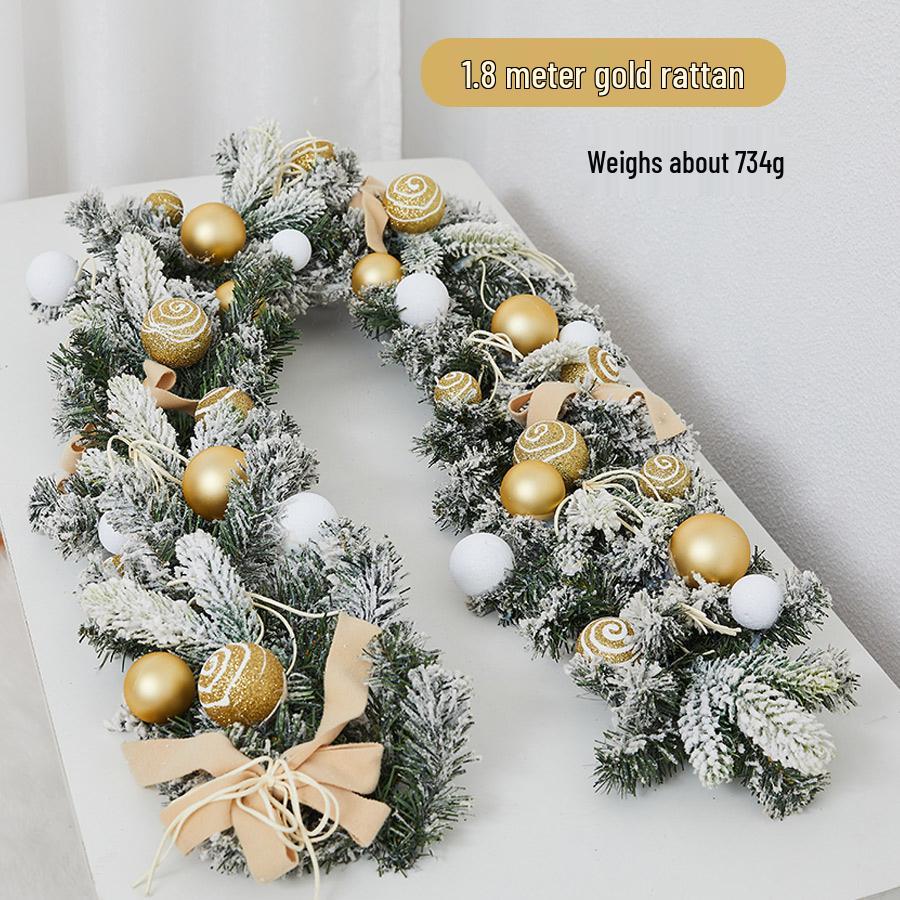 Enchanted Snowy Christmas Rattan Wreath for Window and Mall Displays