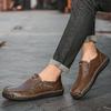 Comfortable Mens Soft-Soled Slip On Flats Casual Leather Loafers Versatile Business Shoes Non Slip Male Hiking Shoes Big Size 48