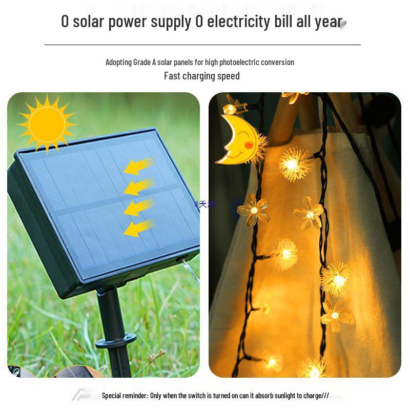 Solar Waterproof Outdoor Decorative Garden Lights - Hanging Fairy Light Strip for Trees and Courtyards