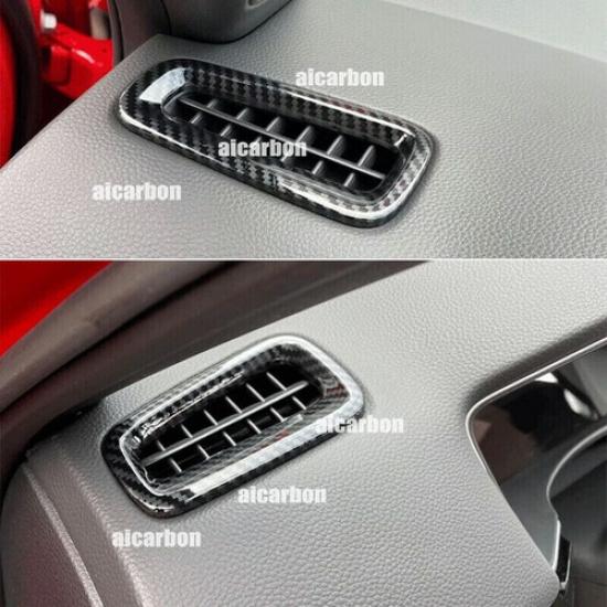 2pcs Carbon Fiber Dashboard Air Vent Cover Frame Trim For Honda Civic 2022~2024