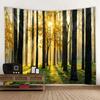 Sunshine Forest Tapestry Natural Landscape Wall Hanging Hippie Home Living Room Bedroom Background Cloth Poster Blanket