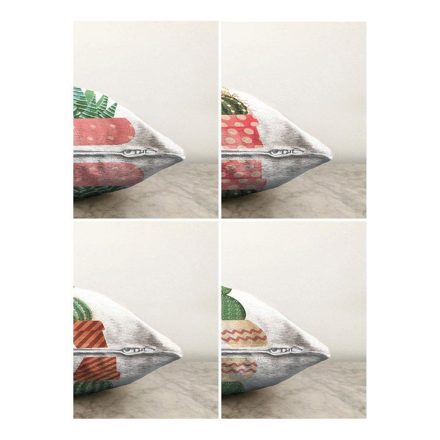 4 Pieces Double Sided Printed Cushion Cover Set
