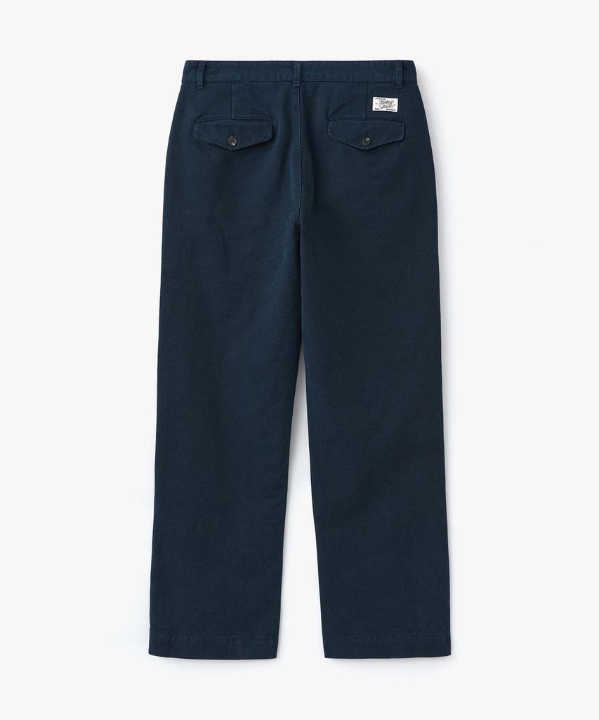 WMC Washed Heavy Cotton Officer Straight Pants_Navy
