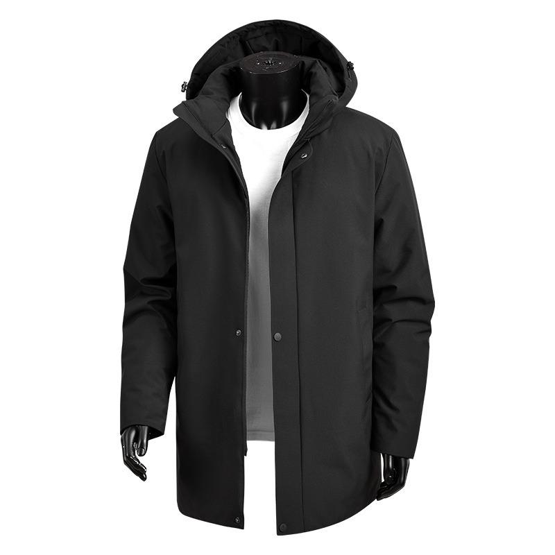 European Size Long Cotton-padded Coat Men s Winter Loose Tooling Hooded Cotton-padded Jacket Thickened Cotton-padded Jacket Men M (European code)