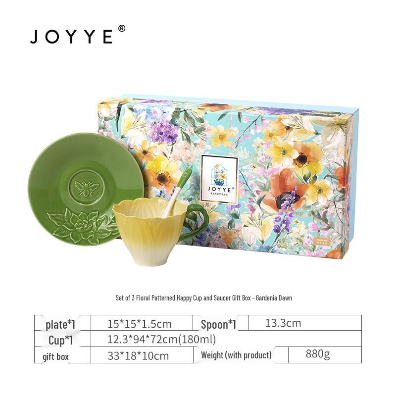 JOYYE Underglaze Ceramic Mug & Saucer Gift Set