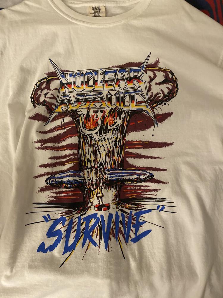 Футболка унисекс Nuclear Assault Survive tour shirt Tee Полный размер от S до 5XL EN499 Футболка унисекс M