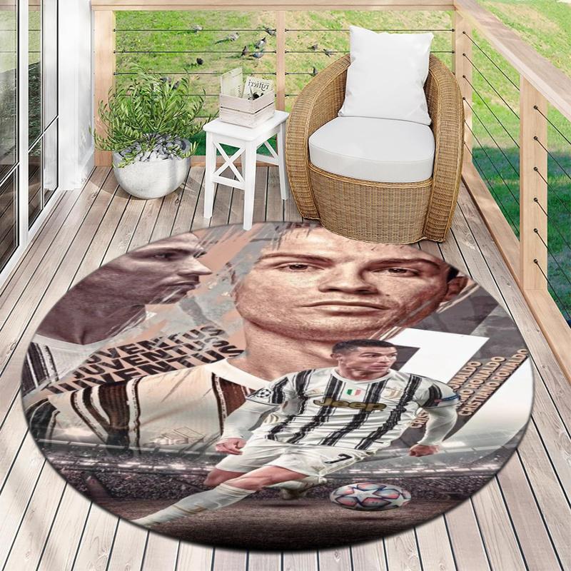 Former FC Barcelona player Cristiano Ronaldo plays for Al-Nassr FC round rug Home Soft Decorative Anti slip Table and Chair Carpet H18