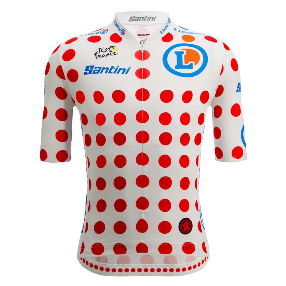 

Santini GPM Leader Jersey - Tour de France Official Men s Cycling Jersey, White/Red