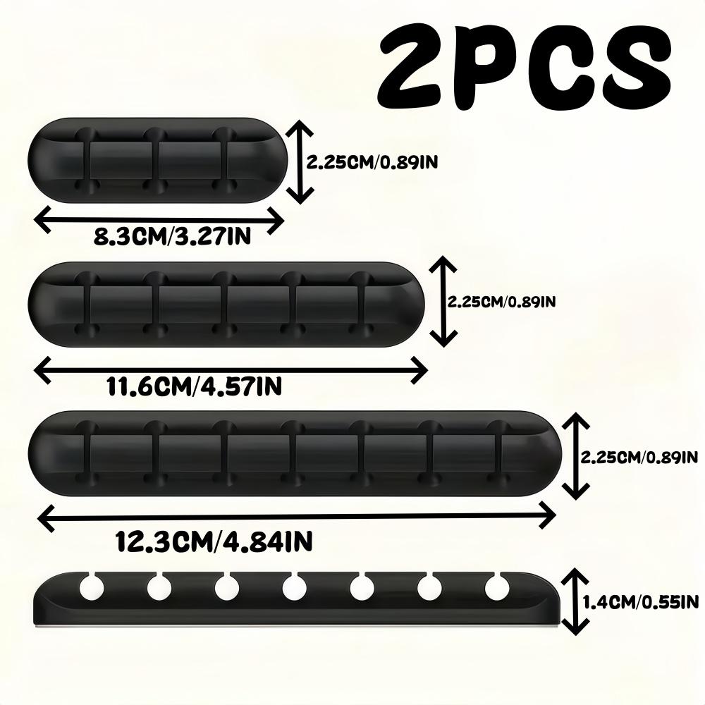 3/5/7Hole Cable Cord Wire Organizer Silicone USB Cable Winder Management Clips Self Adhesive for Mouse Keyboard Headset
