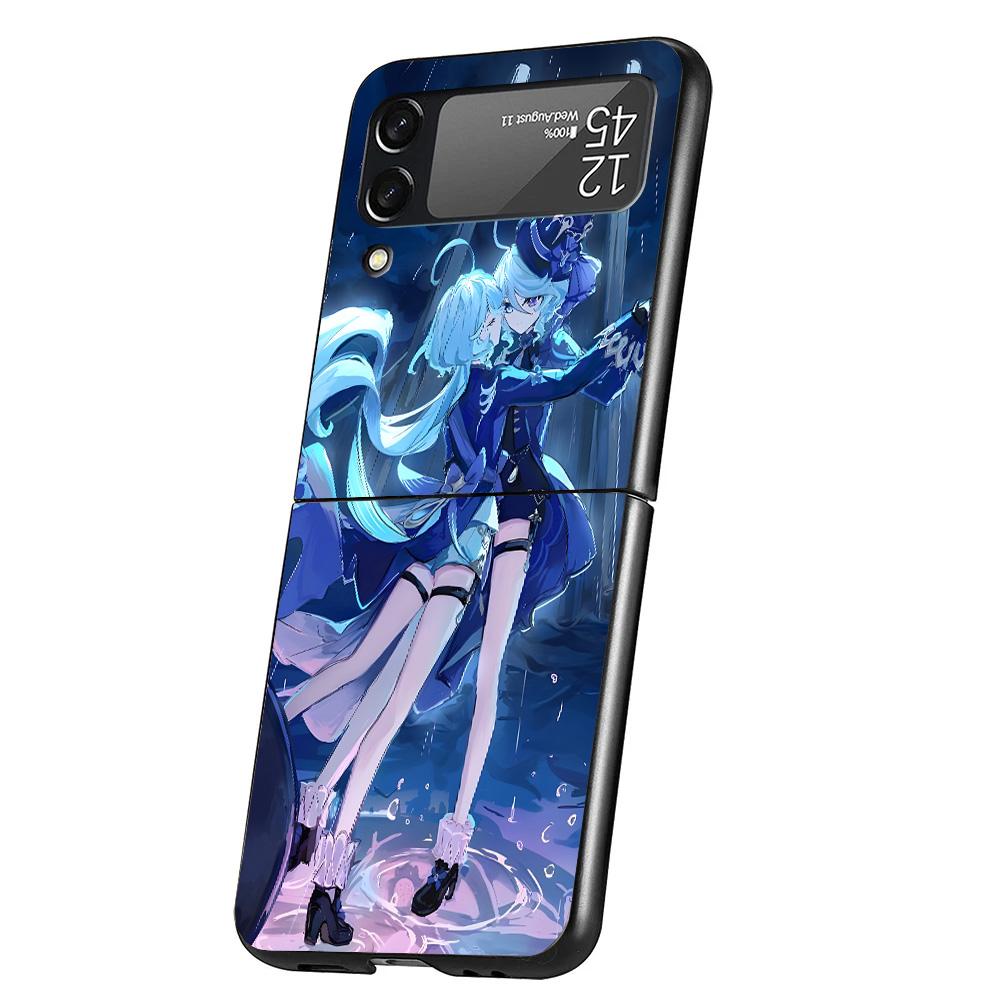 Genshin Impact Furina Phone Case For Samsung Galaxy Z Flip 7 6 5 4 3 5G Cover ZFlip7 ZFlip6 ZFlip4 ZFlip5 ZFlip3 Coque Fundas Ga