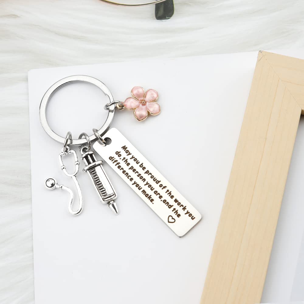 Inspirational Nurse graduation gifts Cute Customized Engraved Nurse week gifts Trendy Nurse keychains for Nursing students