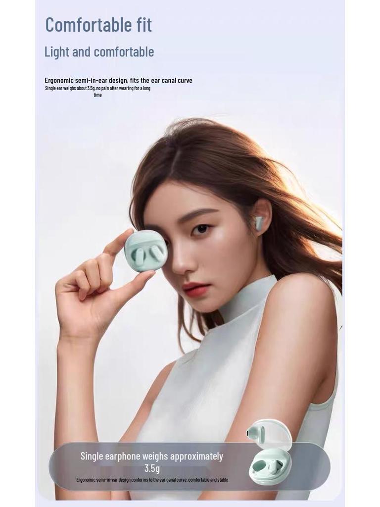 WOPOW 5.4 Bluetooth Wireless Semi-In-Ear Earphones, 2025 Model for Men and Women
