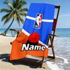 Custom Name Personalized basketball Print Beach Towel, for Trip Camping Beach Party Home Decor, Birthday Gift for Family & Friends