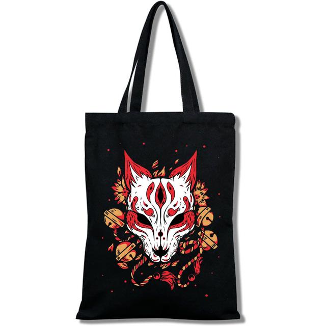 Kawaii Dämonentöter: Kimetsu No Yaiba Anime Einkaufstasche, Einkaufstasche, Reisetasche, Canvas-Tasche, Einkaufstasche, weiße Strandtasche