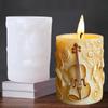Guitar Relief Cylindrical Candle Silicone Mold Violin Note Relief Cylindrical Mould Musical Instrument Violin Resin Gypsum Molds