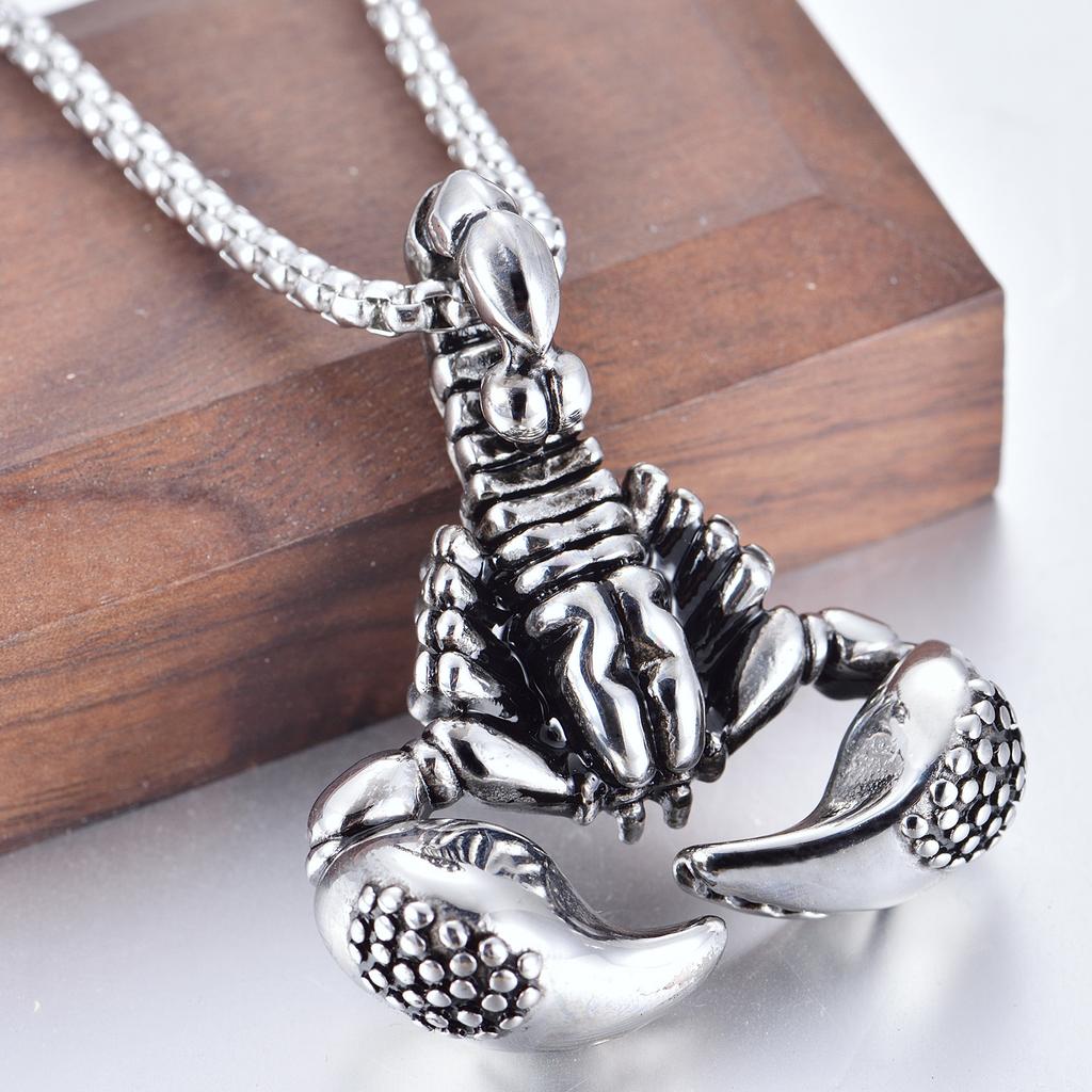 Vintage, Stylish Big Scorpion Pendant, Personalized Jewelry Exaggerated Men'S Titanium Steel Necklace