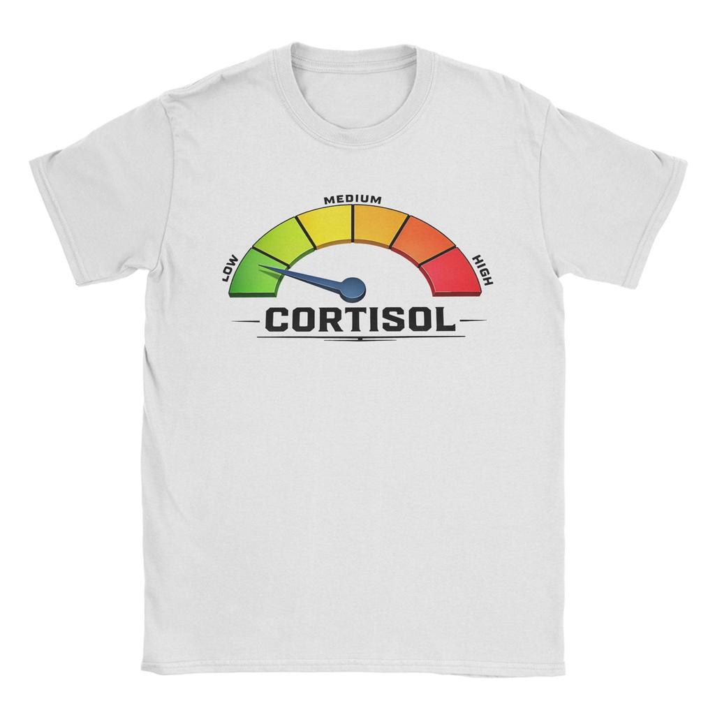 Unisex Unisex T-Shirt Lustiges Meme Niedrige Cortisolwerte Vintage Reine Baumwolle T-Shirts Kurzarm T-Shirts Rundhals Kleidung Party