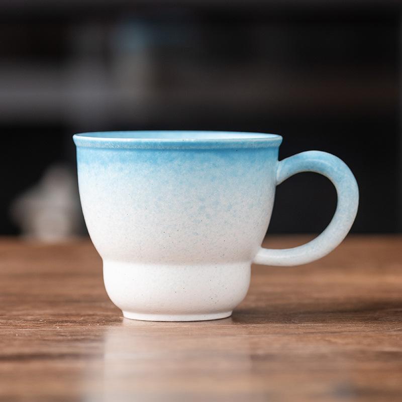 Ceramic Latte Cup Coarse Pottery Breakfast Cup Office Mug Embossed Fancy Latte Coffee Cup