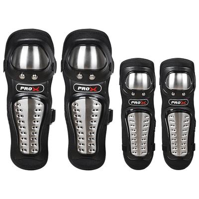 Motorcycle Knee Elbow Guards Set 4pcs Stainless Steel Protective Gear Adult Riders All Season Riding Safety
